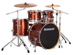 Ludwig Element Evolution 5-piece Complete Drum Set w/ Zildjian I Series Cymbals & Hardware - 22" - Copper Sparkle 